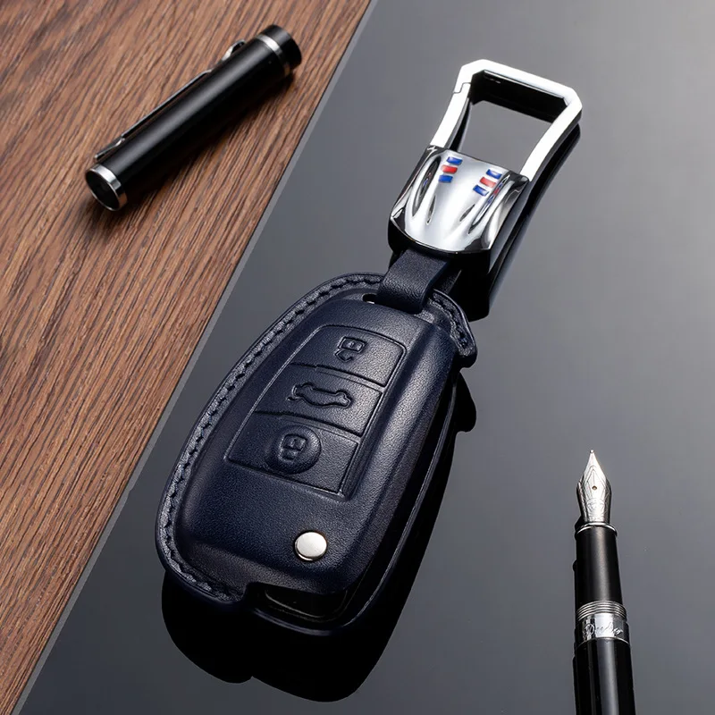 

Car Key Case Cover Leather Fob Protector Shell Keychain Accessories for Audi A1 A3 S3 S5 S6 Q3 R8 TT A6L A4 Q5 Q7 Keyring Holder