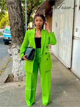 Bright Green Women Suit 2 Piece Jacket Blazer Pants Suit For Women Beautiful And Vibrant Women Suit For Casual 1