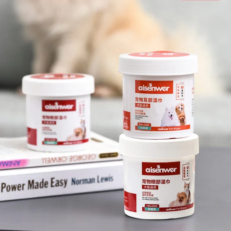 150 шт. салфетки для собак кошачьих глаз нежные чистки ушей удаления пятен от