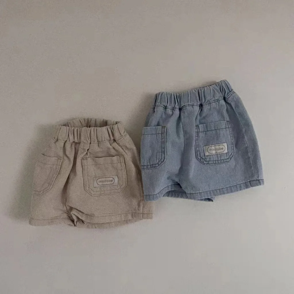 

2023 Summer New Baby Denim Shorts Infant Toddler Child Thin Cotton Soft Jeans Boys Girls Letter Vintage Casual Pants Kid Clothes