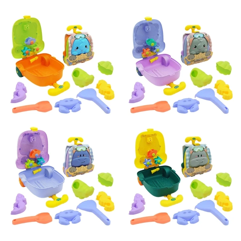 

8Pcs Kids Sand Castle Toy Beach Play Set Suitcase Sand Mold Beach Building Toy
