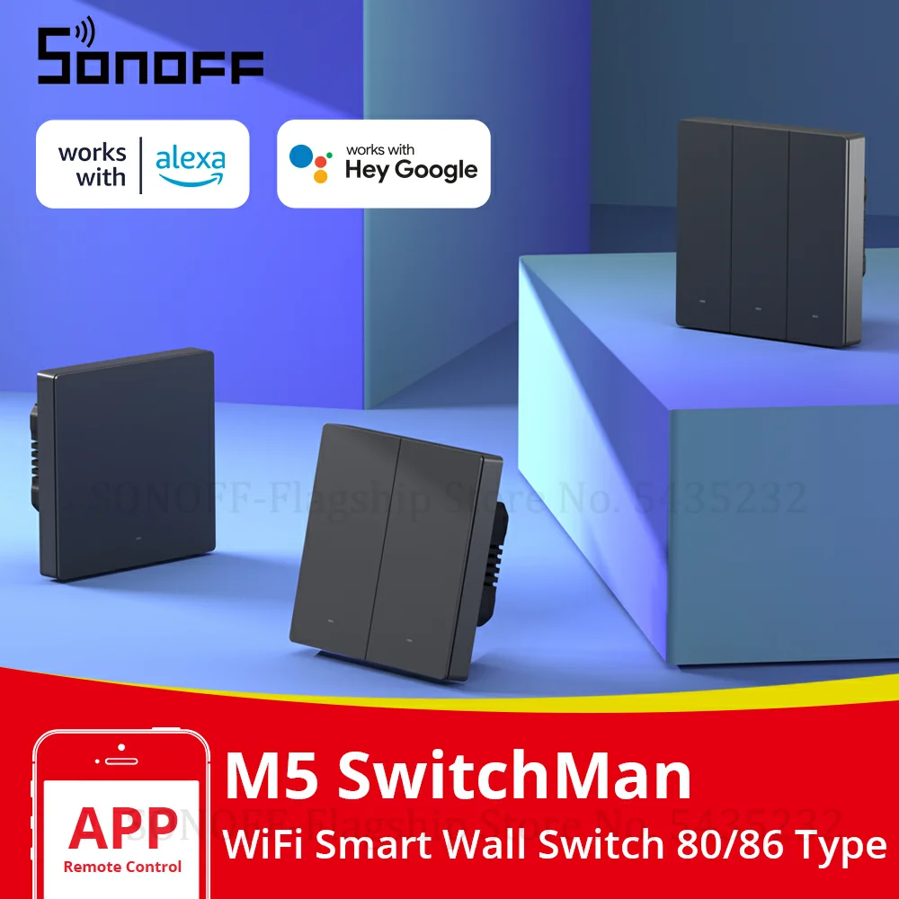 Умный настенный выключатель SONOFF M5 SwitchMan 80/86 кнопочный переключатель 1/2/3 рамка