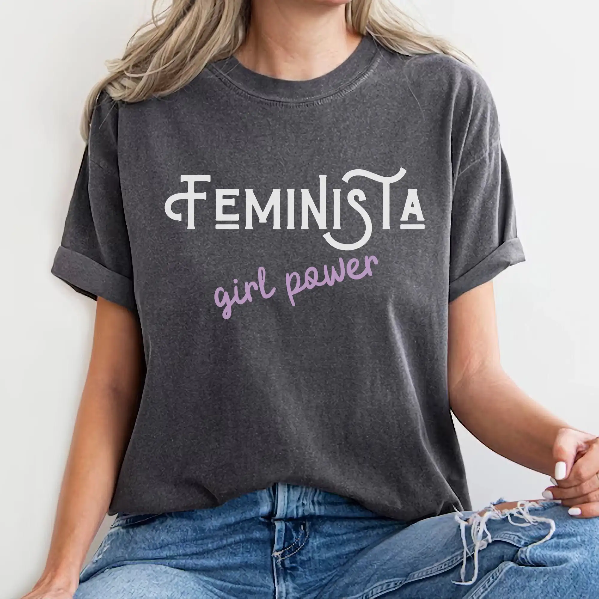 Футболка Feminista Girl Power I Support Women's Rights And Wrongs Comfort Color Феминистский Феминизм