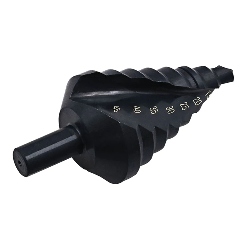 

HSS Triangle Shank Spiral Flute Large Bit Nitride Pagoda Step Drill for Steel