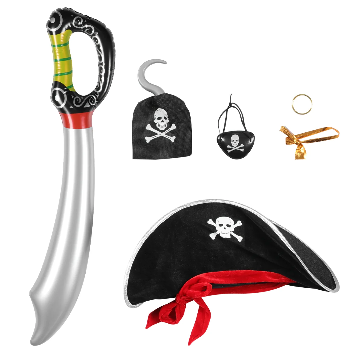 

5 Pcs Halloween Pirate Suit Props Performance Supplies Accessories Party Cloth Cosplay Costume Prom