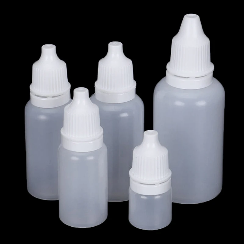 

10PCS 5ML/10ML/20ML/30ML/50ML High Quality Plastic Empty Squeezable Dropper Bottles Eye Liquid Dropper Refillable Bottles