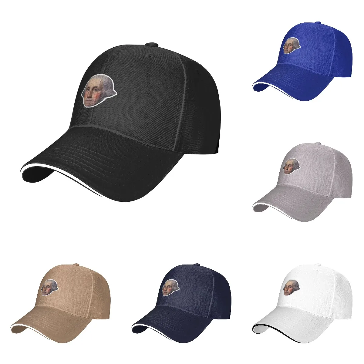 

Washington Birthday Portrait Baseball Cap Adjustable Cotton or Polyester Lightweight Accesorios Hombre Hats Unisex Casual