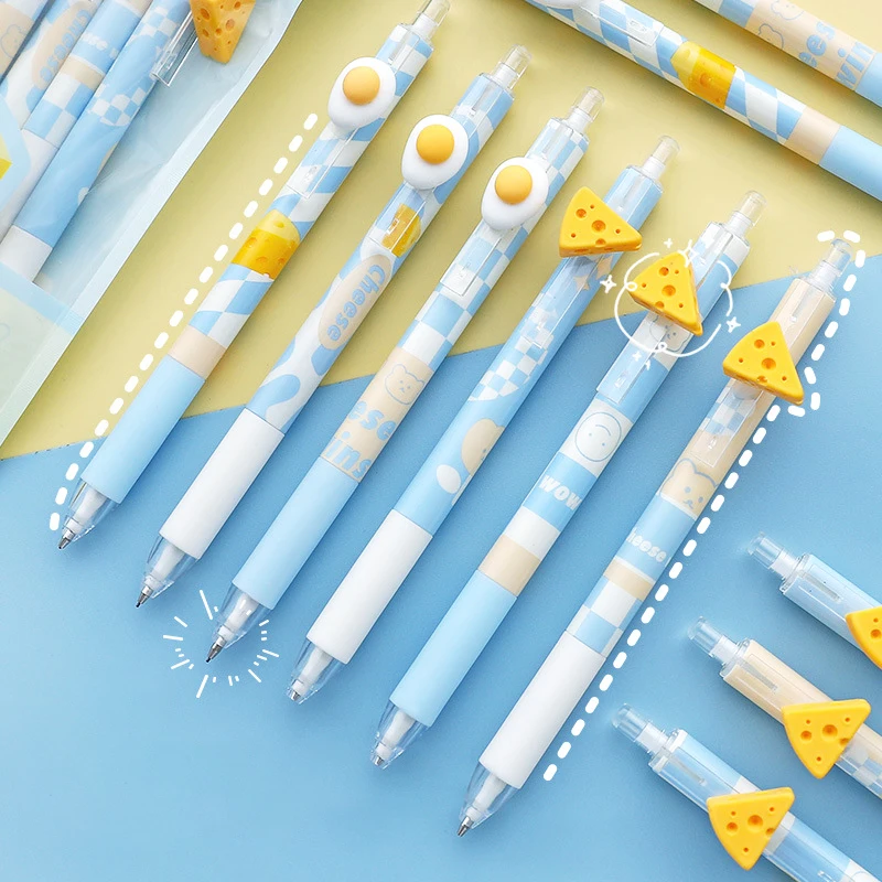

Cute Cheese Eggs Mechanical Pencils 0.5mm Automatic Pencils Kawaii Press Pens Korean Stationary Writing Tool Office Supplies