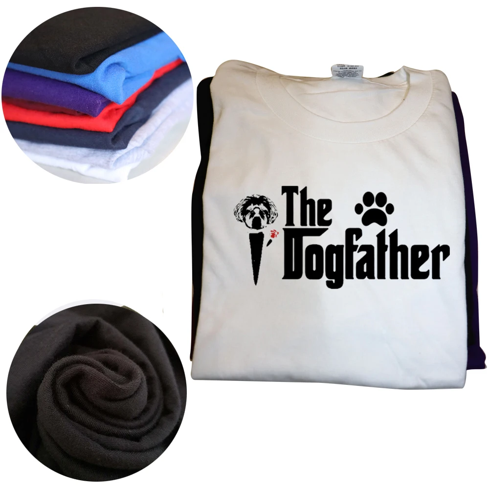 Мужская хлопковая футболка с коротким рукавом круглым вырезом и принтом собаки |