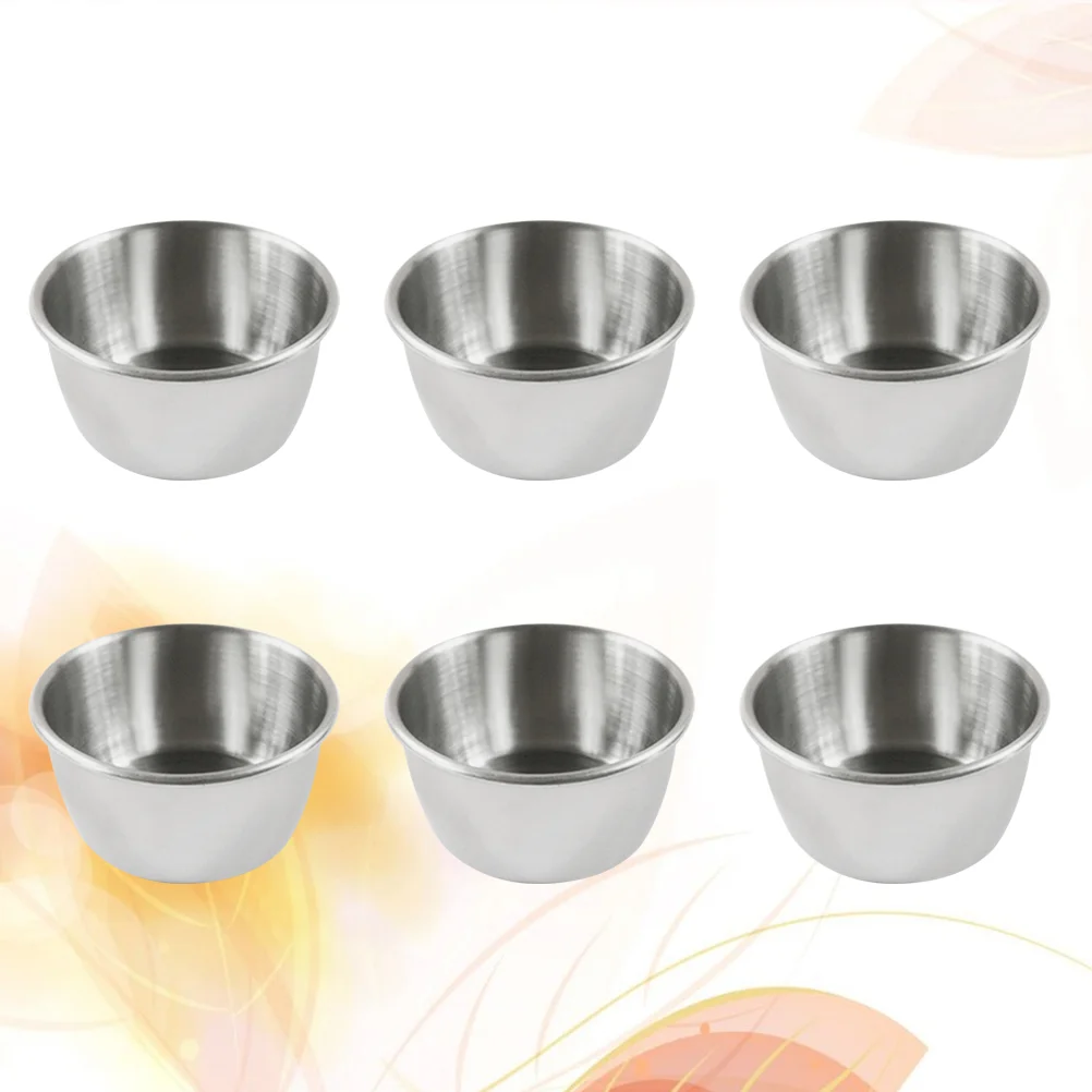 

Sauce Cups Dipping Bowl Condiment Stainless Dishes Dish Steel Cup Metal Round Seasoning Bowls Sauces Ramekinssoy Mini Portion