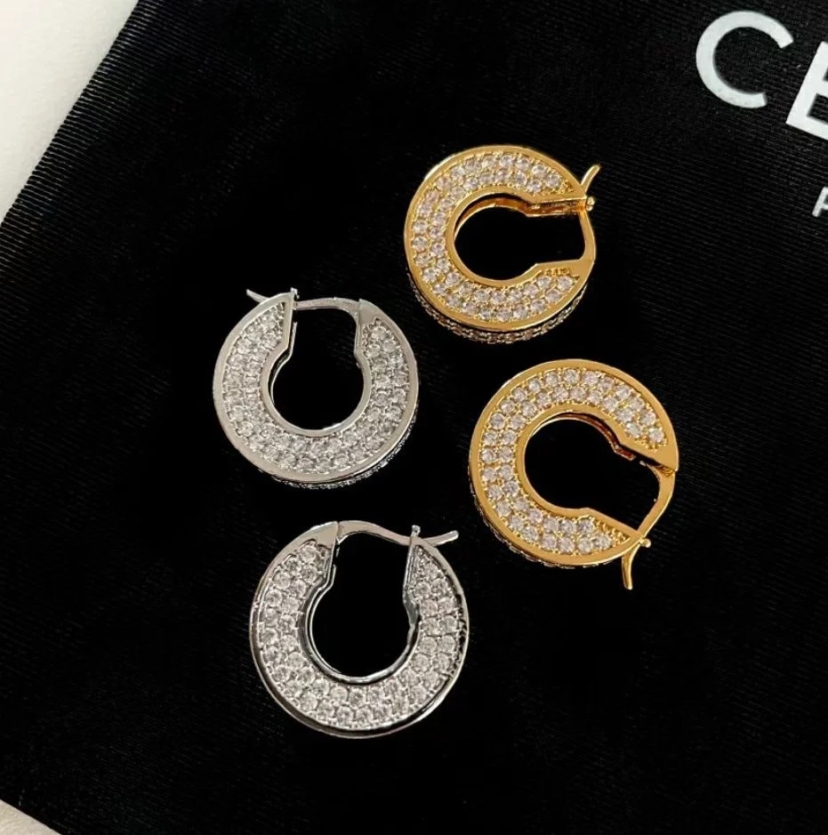 

Niche Designer Round Earrings Brass Crystal Earrings