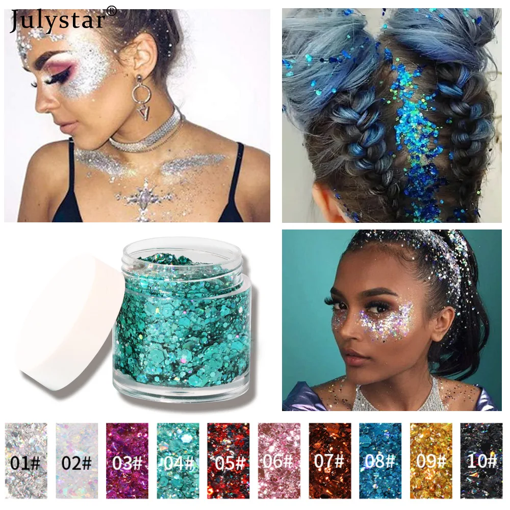 S Glitter Eye Shadow Professional Makeup Monochrome Shining Eyeshadow Sequins Party Cosmetic Face Body Hair Eye Glitters