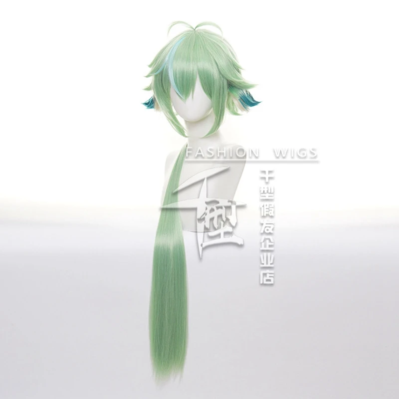 Genshin Impact Sucrose Cosplay 85cm Long Wig Green Apple Wig Cosplay Anime Cosplay Wigs Heat Resistant Synthetic Wigs Halloween