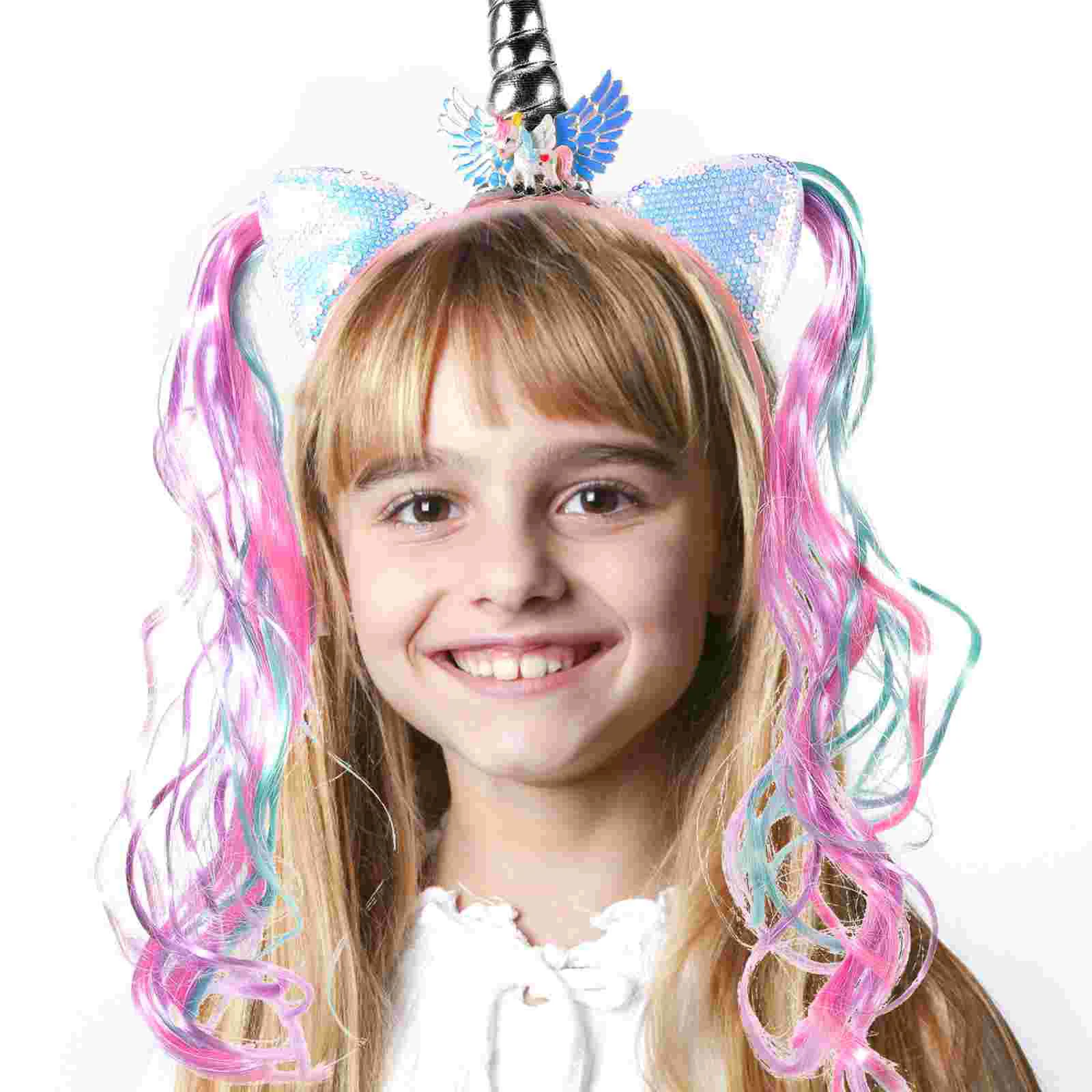 

Head Scarf Headband Unicorn Headwear Fancy Dress Decor Adult Aldult Kids Fiber Girl Christmas Child