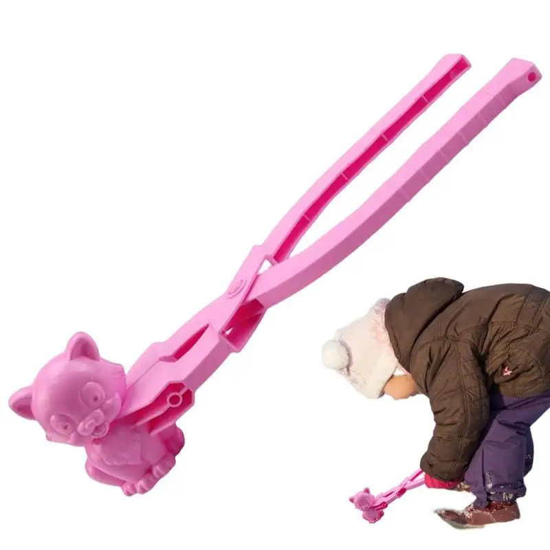 

Snow Ball Maker Tool Cat Shape Unique Snow Ball Maker Mold Cute Funny Snow Toys With Long Handle Winter Supplies For Lawns Yards