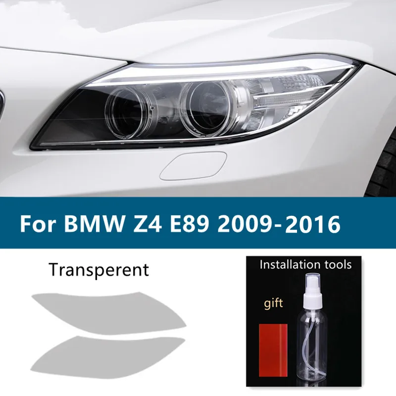 

Подходит для BMW Z4, E89, G29, 2009-2021, Черная защитная пленка на автомобильный налобный фонарь с покраской дыма, прозрачная наклейка из ТПУ, аксессуары для