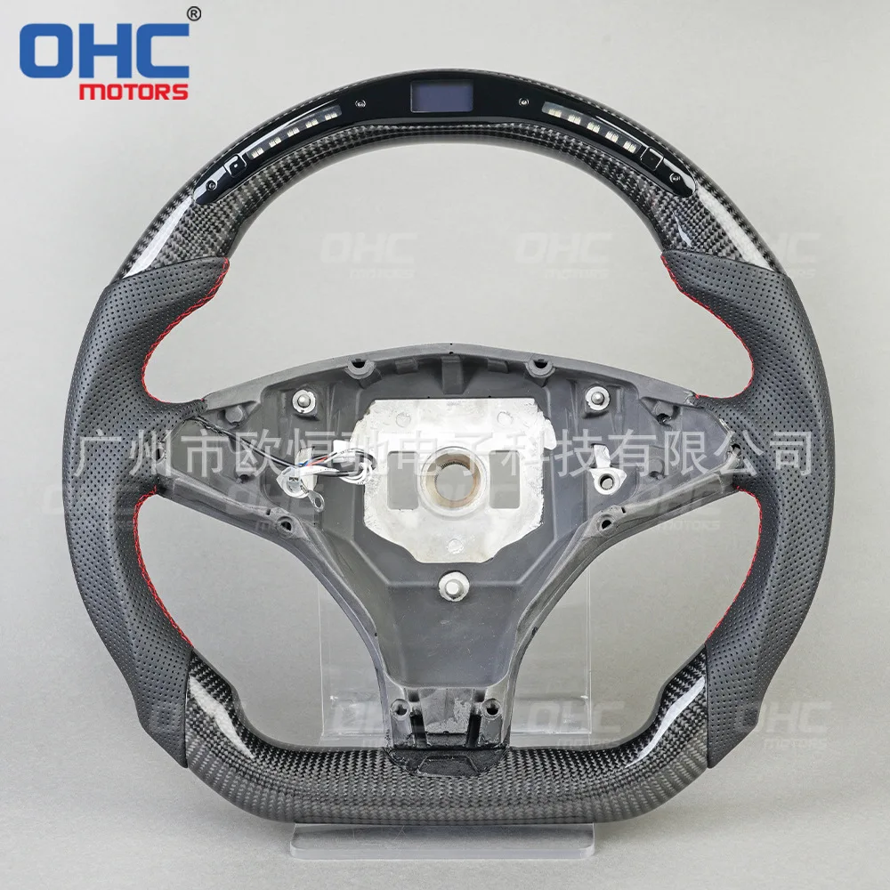 

For Tesla Tesla Model X/S Carbon Fiber/perforated Leather LED Automobile Refitting Steering Wheel For Titanium Wheel
