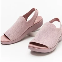 women sandals mesh casual ladies wedges shoes solid color platform slip on female sandalias soft thick bottom zapatillas mujer