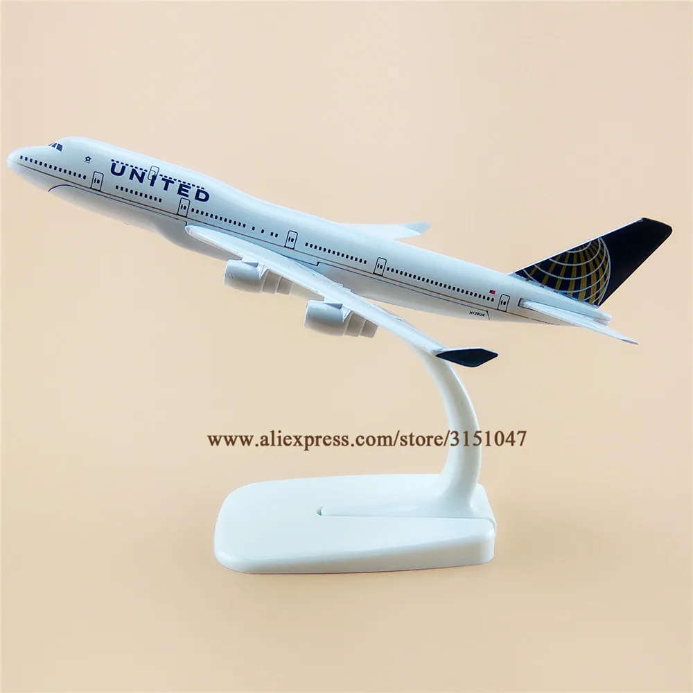 

Модель самолета Air United Airlines B747, металлическая, 16 см, w, на подставке, для детей
