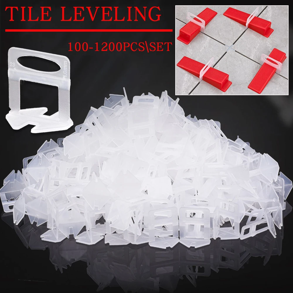 Tile Leveling System Clips 200-800 Pieces Tile Spacers 1/1.5/2/2.5/3MM for Ceramic Tile Laying Leveling Construction Tools