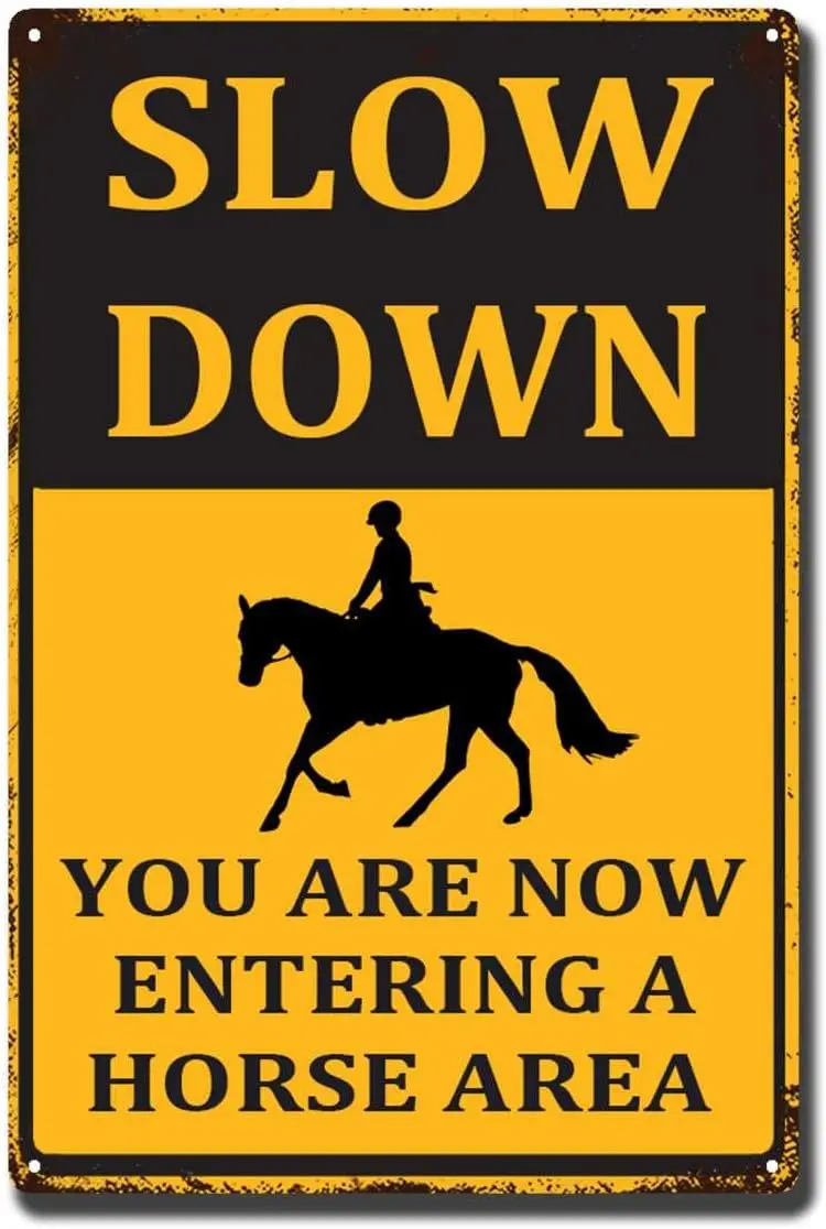 Tn Sgns Slow Down Now Enter Horse re Trl Wrnng 8 00 x 12 дюймов Pntng