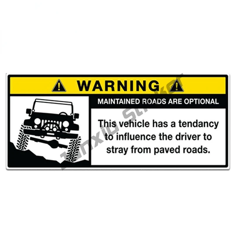 

Warning Roads Option Car Sticker Window Trunk Bumper Creative Decals Offroad Reflective Waterproof Camper Accessories PVC13x6cm