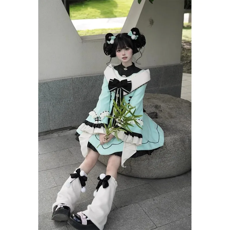 Рождественское новогоднее пальто доспехи одежда Mahua зеленое китайское платье