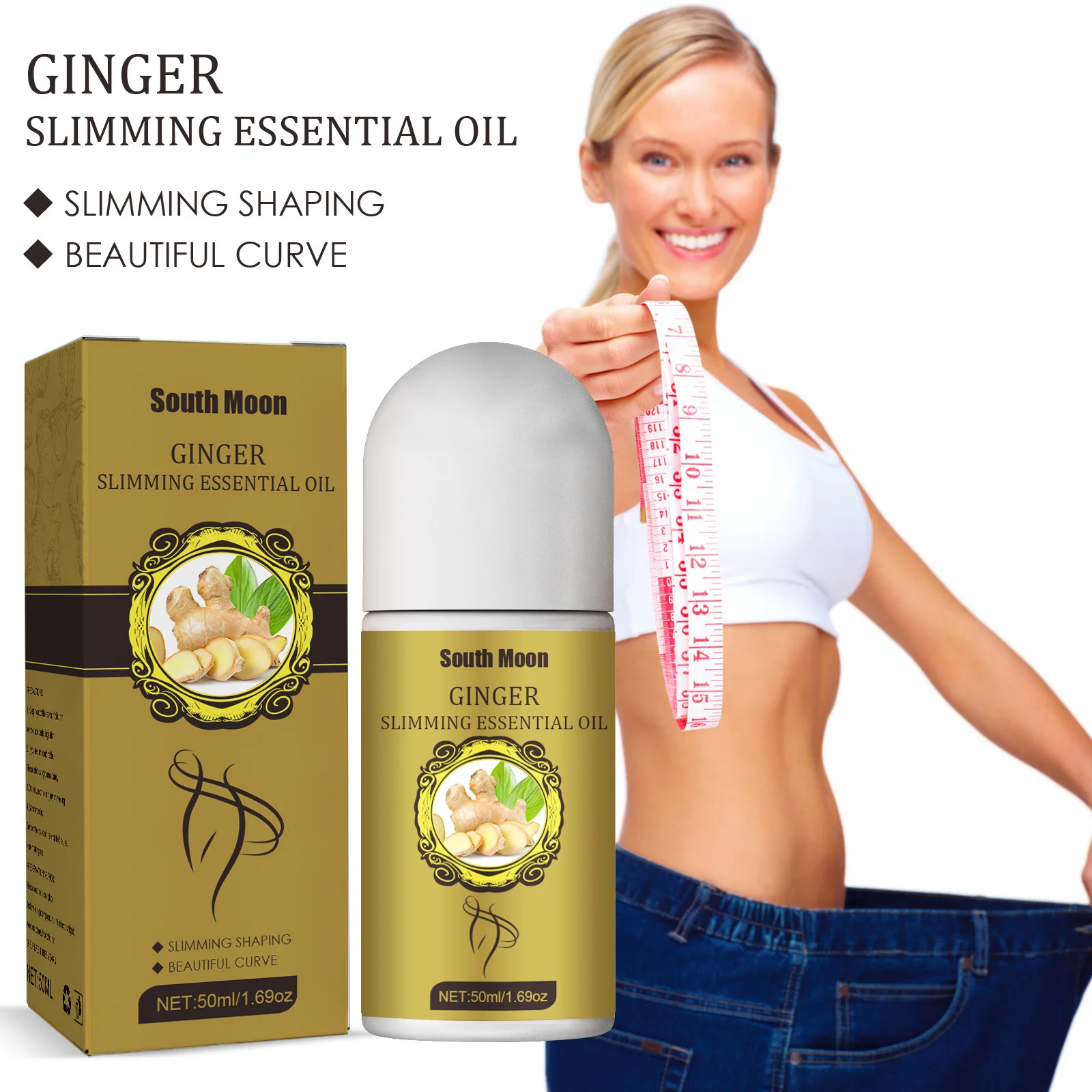 

Effective Ginger Slimming Essential Oils Losing Weight Cellulite Remover Hair Scalp Massage Oil Fat Burning Firm Body Care