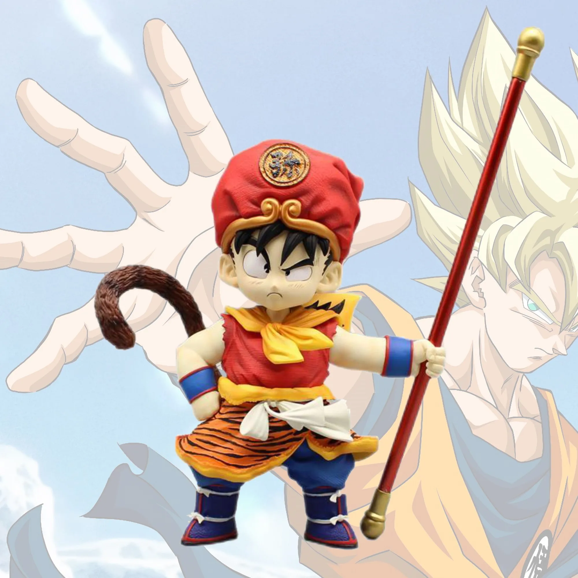 

19cm Dragon Ball Anime Figure Son Goku Tiger Skin Clothe Kawaii Model Periphery Collection PVC Model Display for Doll Gift Toys