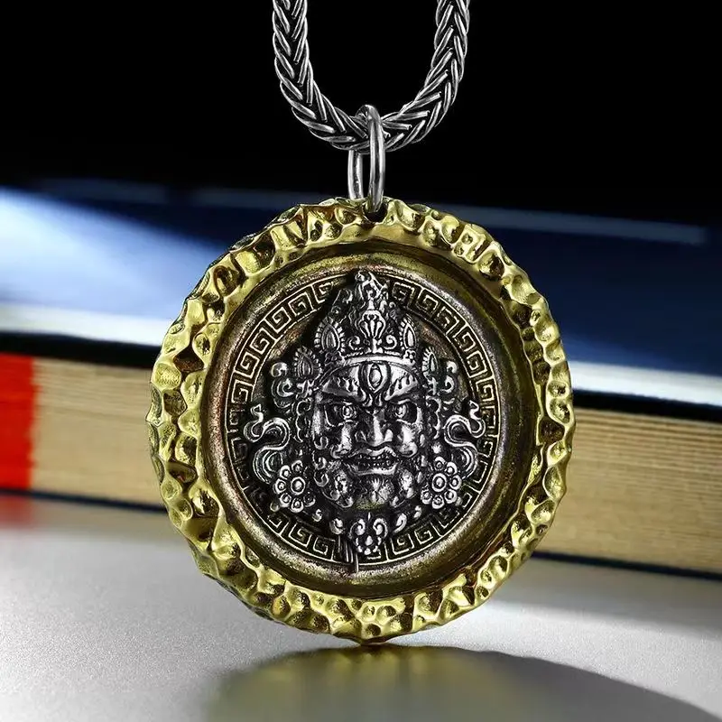 

Chinese Unique Retro Yellow God of Wealth, Five Emperors, Money, Men's Pendant, Fashionable and Individualized, Small Group Carv