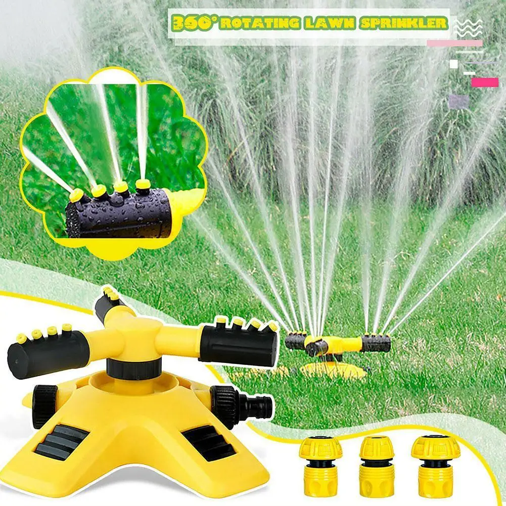 

Garden Lawn Water Sprinklers 360 Degree Automatic Rotating Yard Large Area Coverage Water Sprinklers System Quick Irrigation