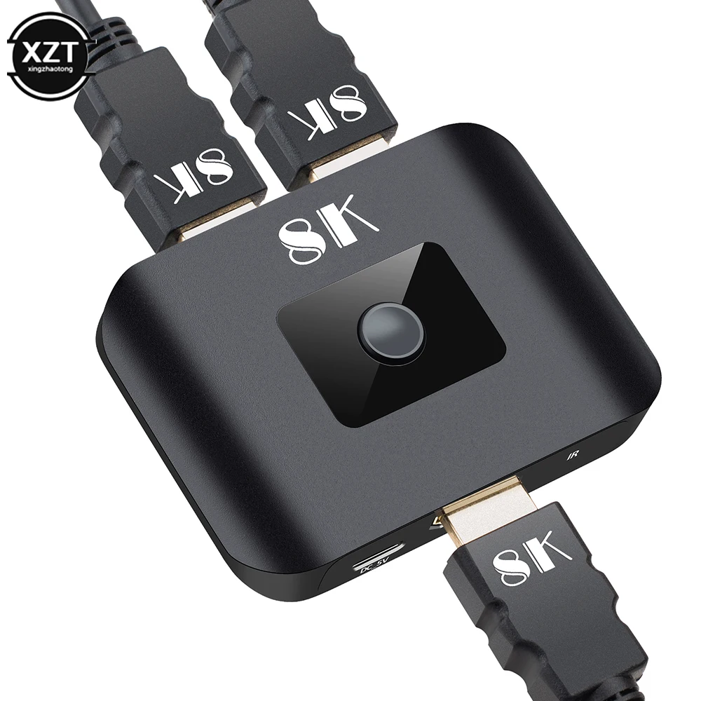 

HDMI-compatible 2.1 Switch 8K 60Hz 4K 120Hz Switch 2 in 1 out Splitter 2x1 Switch with Remote Control for HDTV Projector TV Box