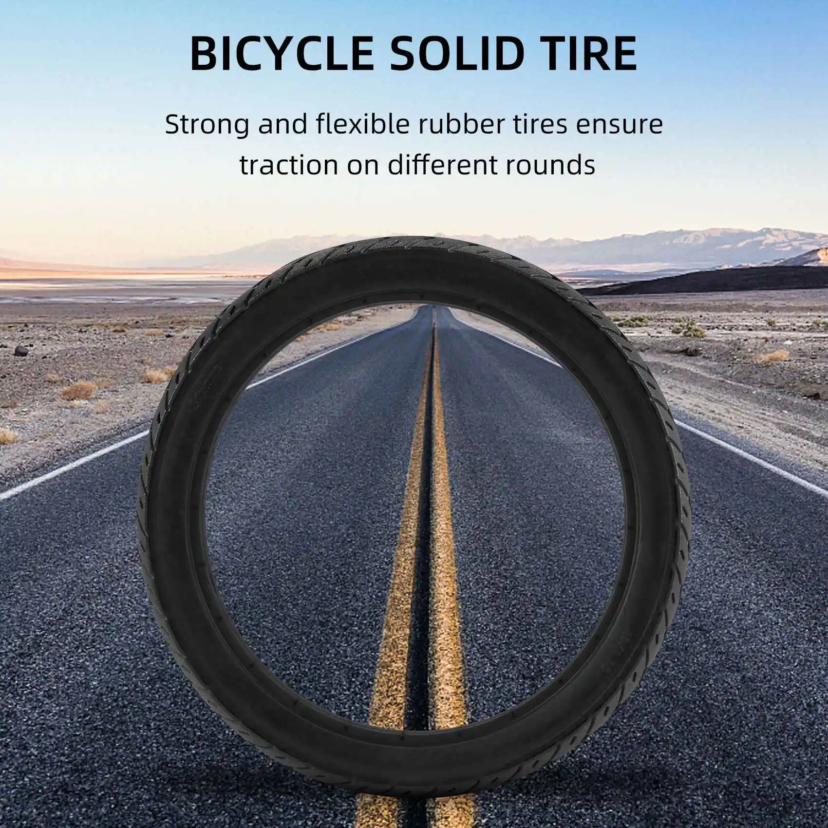

16 Inch 16 x 1.75 Bicycle Solid Tires Bicycle Bike Tires 16 x 1.75 Black Rubber Non-Slip Tires Cycling Tyre