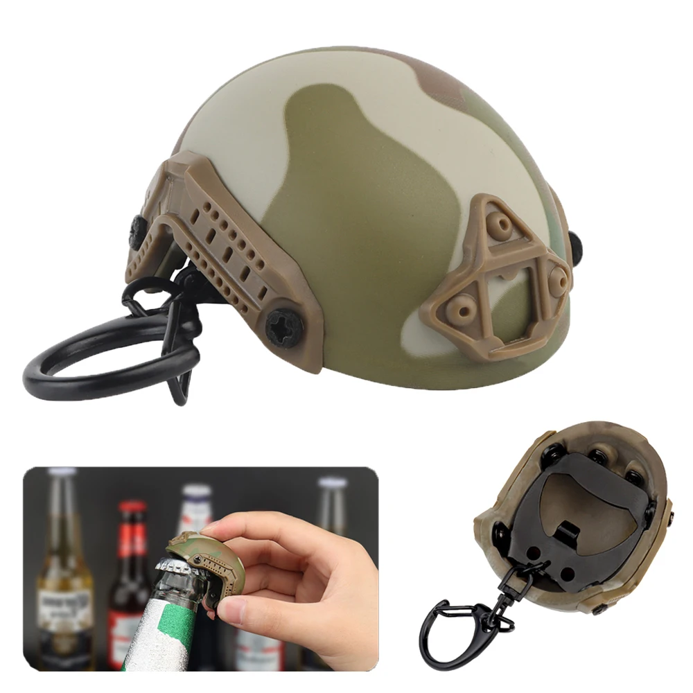 Porte-clés de casque modèle tactique rapide, Mini ouvre-bouteille Portable, porte-clés de sac à dos, breloque accessoires de fans militaires, cadeau