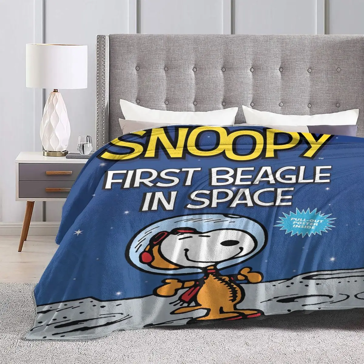 Одеяло Snoopy в виде астронавта Miniso мягкое теплое новинка плюшевое постельное белье