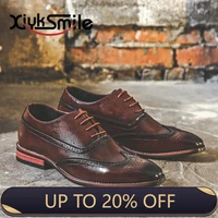 2022 spring and summer brogue style mens formal shoes two color optional business mens shoes