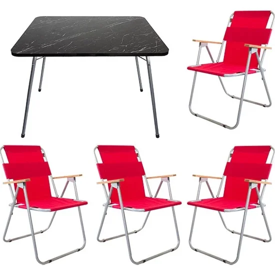 

Folding Portable Garden 4Pc Chair + Table Coffee Camping Dining Living Room Furniture Office Laptop Working Home Decorative Accessories