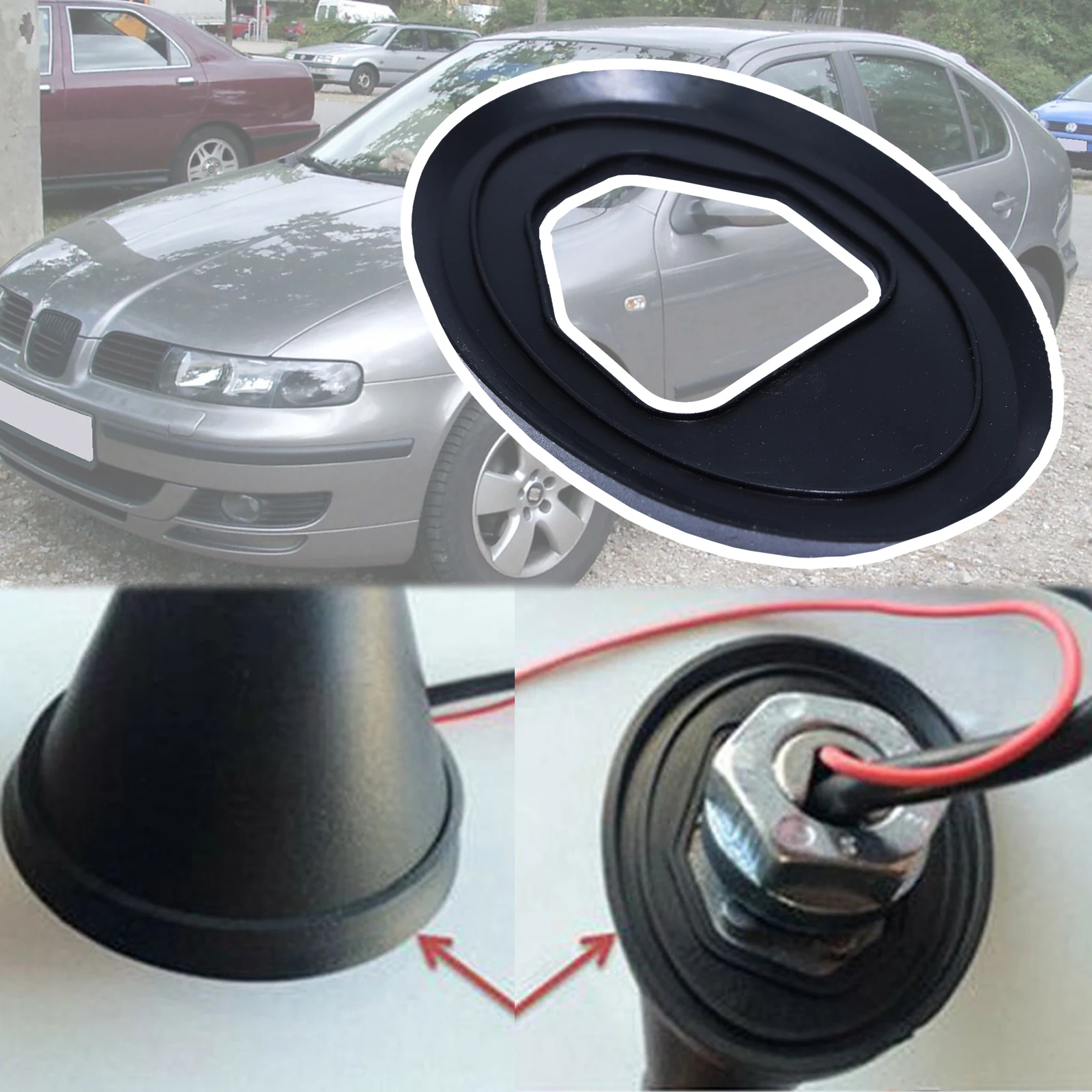 

For SEAT Leon MK1 1M MK2 1P 1999 - 2007 2008 2009 2010 2011 2012 Car Roof Mast Whip Aerial Antenna Rubber Base Gasket Seal Pad