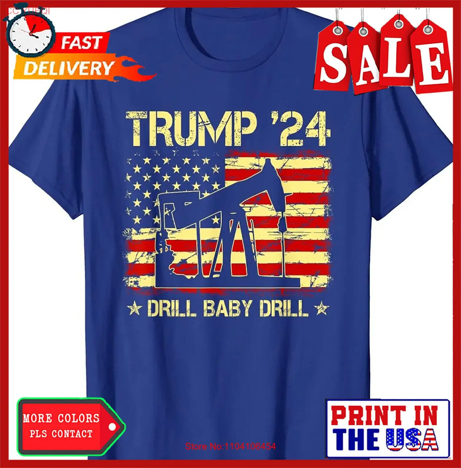 Футболка унисекс Trump 2024 Drill Baby на День независимости 4 июля