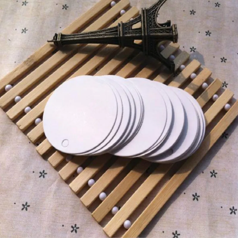 

5.5* 5.5 Cm White Paper Round Cardboard Label Clothing Garment Tags Blank Packaging Gift Paper Id Card 600 Pcs/lot