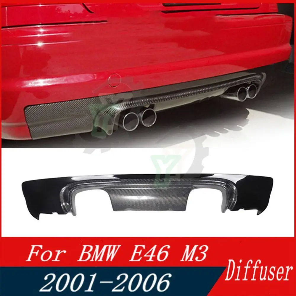 

Carbon Fiber Car Rear Bumper Diffuser Lip Protector Guard For BMW 3 Series E46 M3 Coupe 2-Door 2001 2002 2003 2004 2005 2006