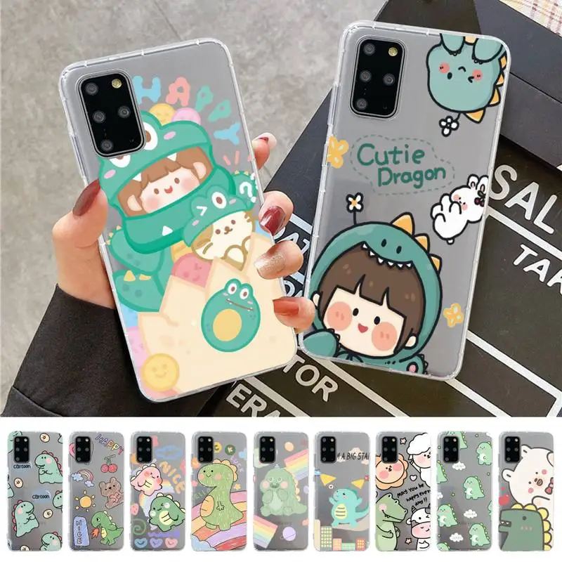 

Cute Cartoon Animal Dinosaur Phone Case for Samsung S20 S10 lite S21 plus for Redmi Note8 9pro for Huawei P20 Clear Case
