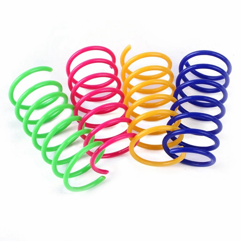 

120Piece For Indoor Cats Colorful Spring Coils Attract Cats Interactive Toys Cats Spring Toys Plastic For Cats And Kittens