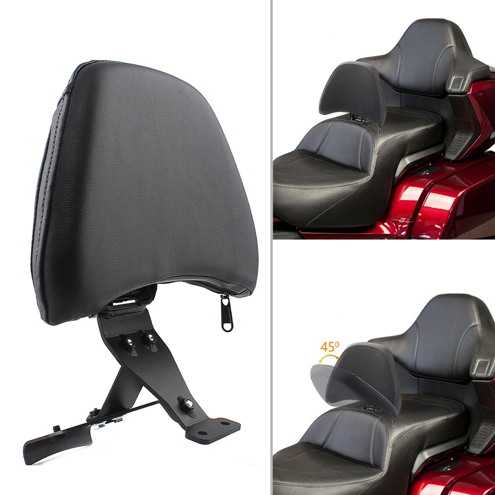 

New Motorcycle Black Front Driver Rider Adjustable Quick Detach Backrest For Honda Goldwing 1800 GL1800B BD 2018 2019 2020 2021