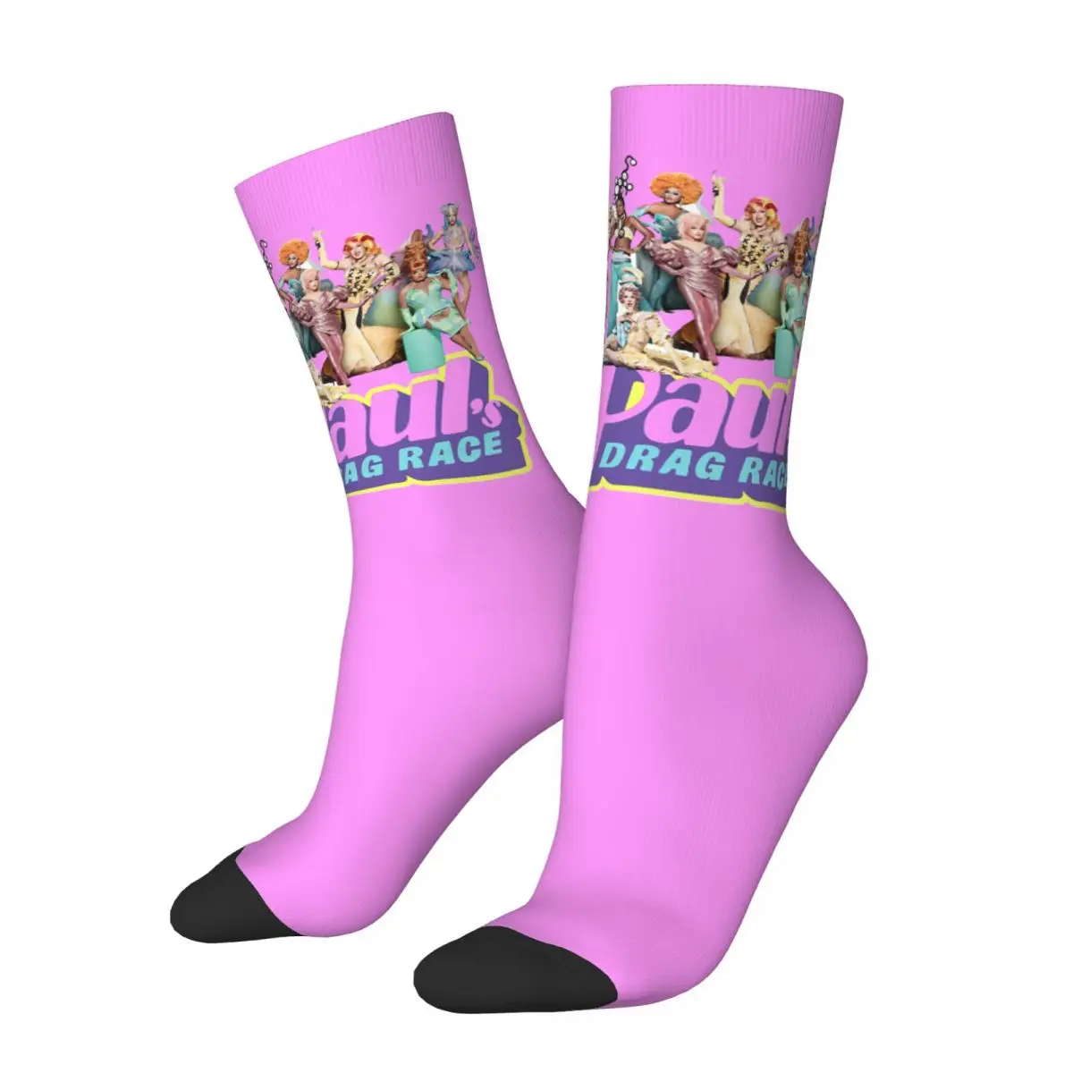 

Crazy compression Sock for Men Season 13 Hip Hop Harajuku RuPaul Drag Race USA Happy Quality Pattern Printed Boys Crew Sock