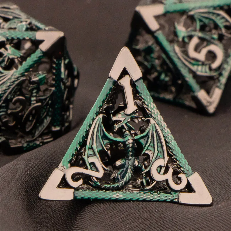 Полый металлический набор костей KERWELLSI DND для подземелья и дракона ролевых игр D20