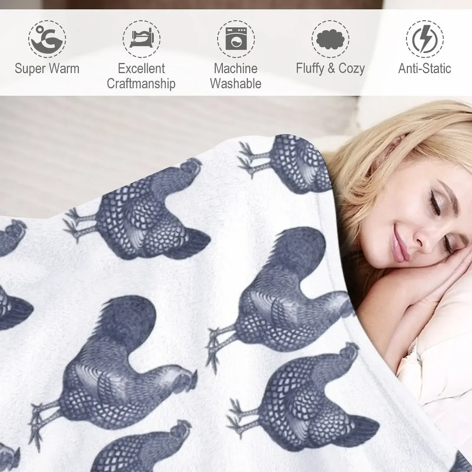 Синее одеяло Wyandotte для цыплят кур и петух летнее постельное белье гигантские