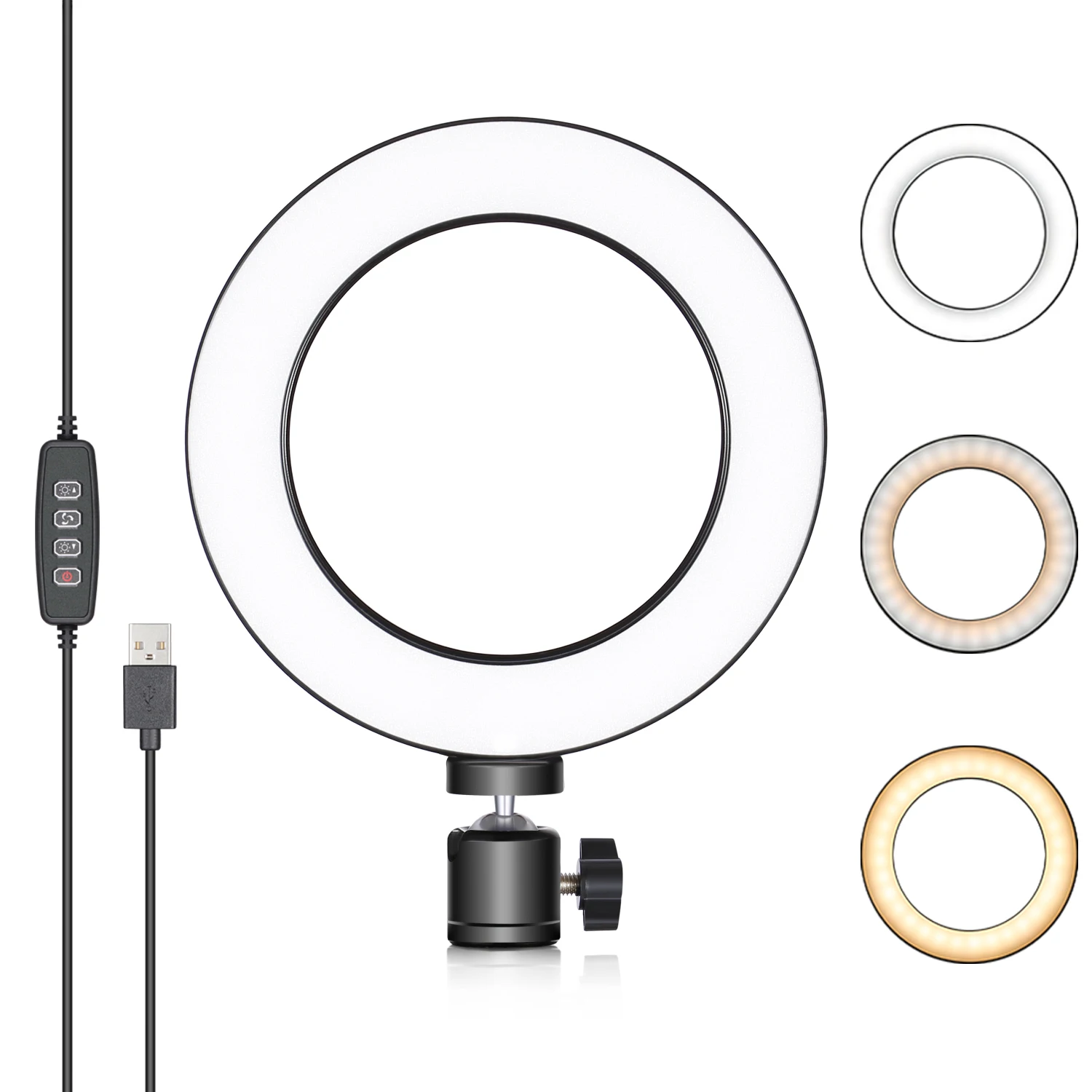 

Neewer 6 Or 10-inch LED Ring Light Selfie Ring Light Tripod,3 Light Modes Dimmable Ringlight For Live Streaming/YouTube Blogging