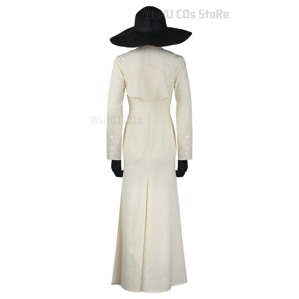 Костюм для косплея Alcina Dimitrescu платье белое в страшном стиле деревни женское на