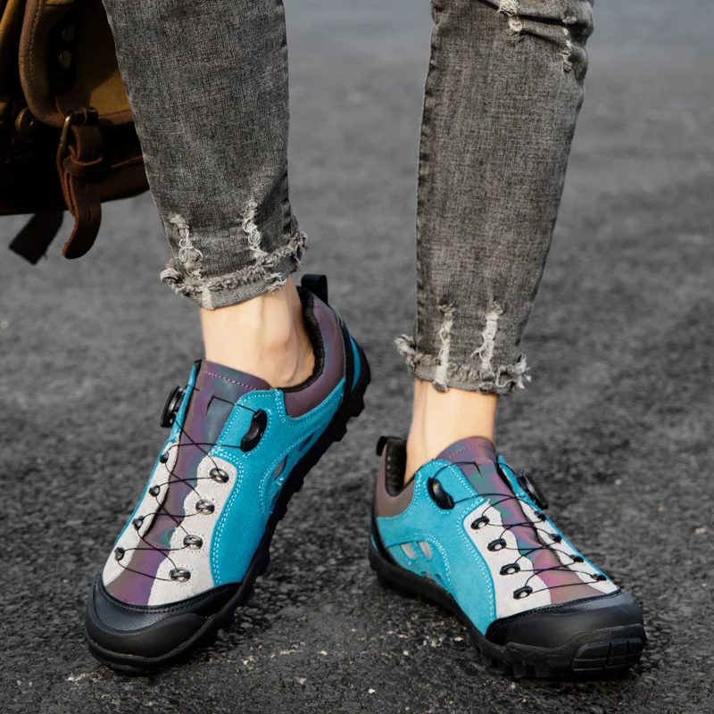 QNX-TB199 High Quality Mens Hiking Shoes with BOA Non-Slip Climbing Boot Wearable Training Sneakers Outdoor Trekking Shoes 39-50